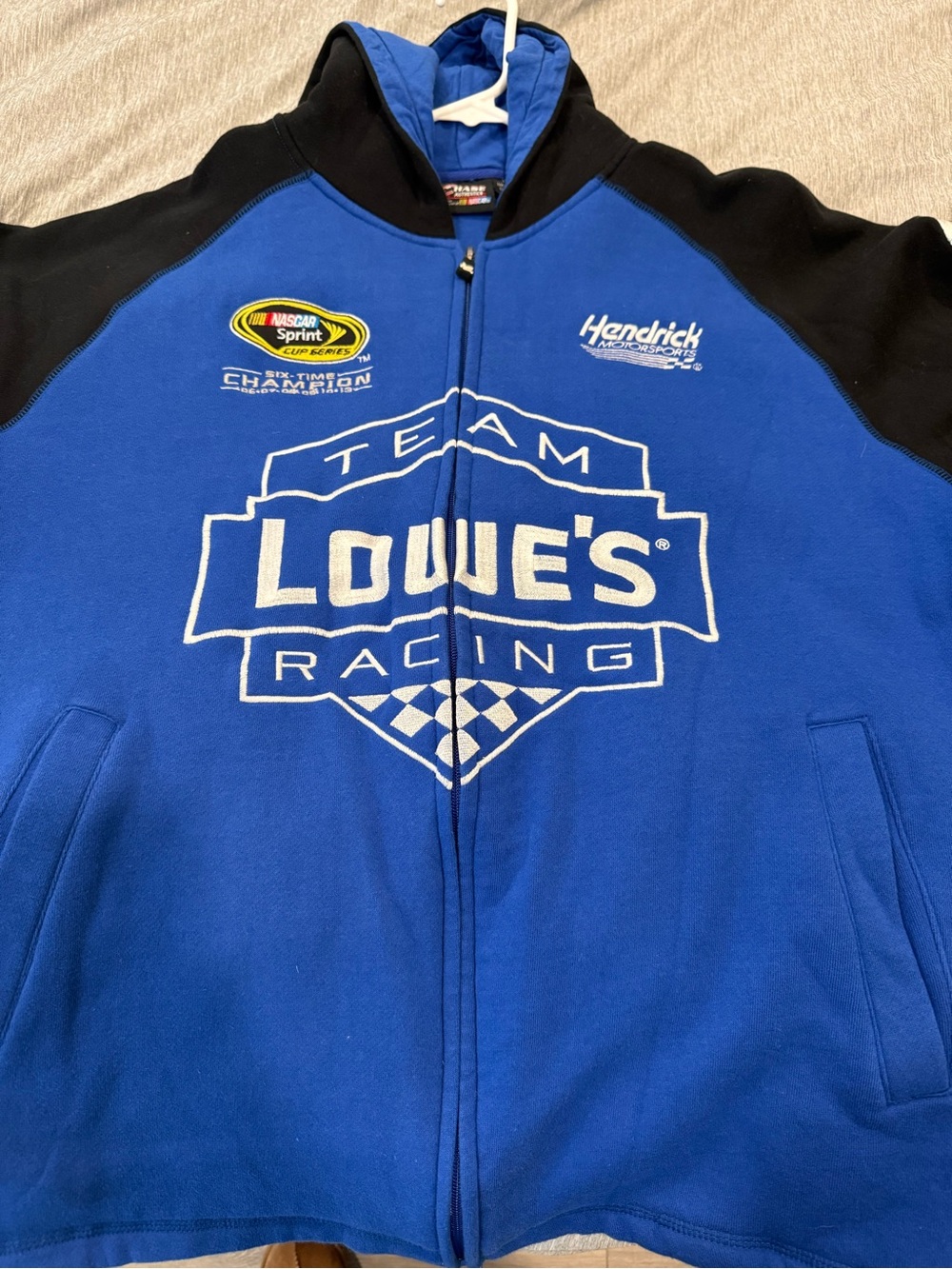 Team Lowe's Racing Blue & Black Zip-Up Hoodie